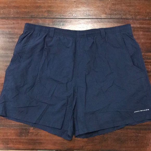 Mens Blue Columbia Pfg Fishing Shorts 
